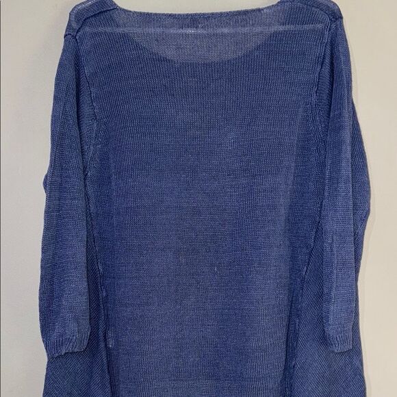 Poetry Blue Crew Neck Sweater with Relaxed Fit - Picture 11 of 14